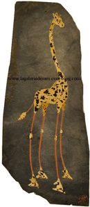 girafe peint sur ardoise 3