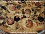 Pizza aux champignons et saucisse Montbéliard