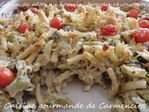 Gratin de pâte au boursin, brocolis et courgette