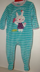 Pyjama DPAM Turquoise Lapin 6 mois