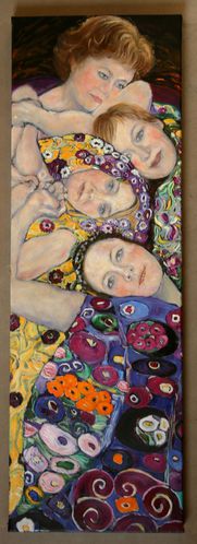 4 Filles à la manière de Klimt - 90 x 30 cm