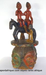 Masque casque Yoruba BENIN collection masques anciens arts africains