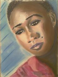 Portrait de femme : Soda - tableau pastel F. Claire - Claire Frelon artiste peintre professionnel en Morbihan - Bretagne - France - galerie de peinture