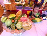 Vientiane sculpture de fruits et légumes