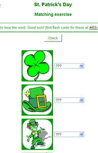 St Patrick's Day matching exercise