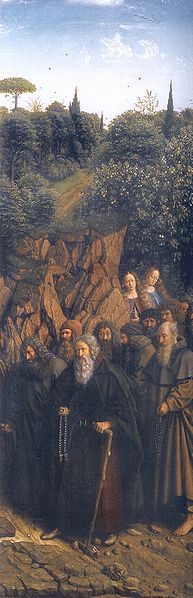 jan van Eyck Adoration panneau inferieur droit adorateurs