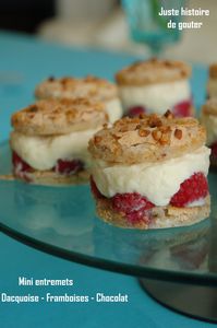 mini entremets dacquoise framboises