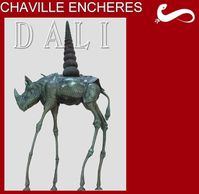 CHAVILLE ENCHERES BRONZE DALI RHINOCEROS