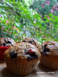 Muffins fruits des bois noisette Babeth