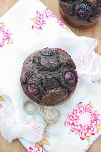 Muffins chocolat noisettes myrtilles Laurence