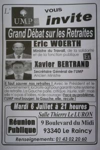 Eric Woerth au Raincy le 6 juillet 2010