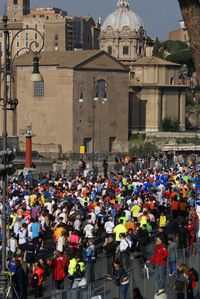 Maratona di Roma partenza: dalla terrazza visitatori - Foto di Maurizio Crispi