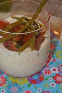 Tiramisu de tomates cerise et asperges