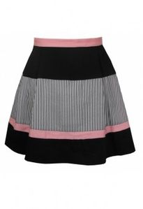 Annie Greenabelle tNavy Peach Stripe Colour Block Skirt 