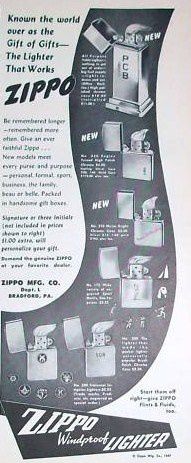 Zippo 1947 known over the world as the gift of gifts