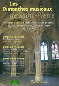 Eglise st Pierre. Dimanche musicaux 2010 affiche