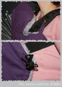 cape de portage doublée gris.violet détails