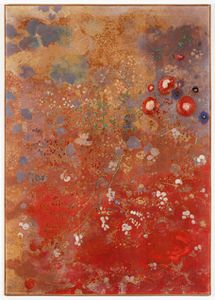 Odilon Redon - Panneau rouge, 1905 huile et détrempe sur toile, collection particulière