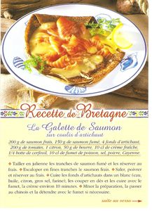 La galette de saumon sur coulis d'artichaut