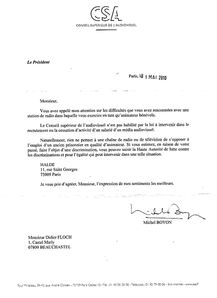 Lettre du CSA