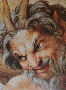Satyre peint dans la voûte