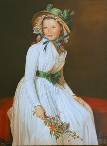 Marie-Aude à la manière de David (Mme de Sériziat) - 73 x 54 cm