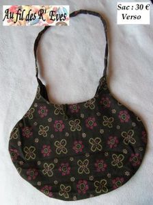 sac tete chat fleurs kaki verso