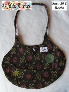 sac tete chat fleurs kaki recto