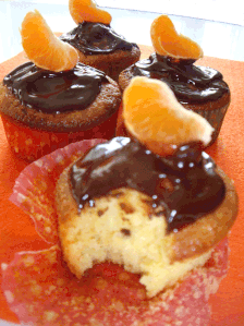 Cupcakes-mandarine,-ganache