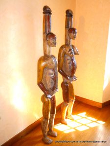 arts africainscouple de statues Igbo.anciennes collection arts africains, objets rares,collections arts premiers,collections arts premiers ,collections arts premiers
