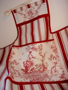 Tablier tissu toile de jouy 002