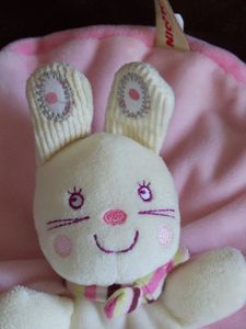 doudou LAPIN rose plat rond my baby Nicotoy (2)