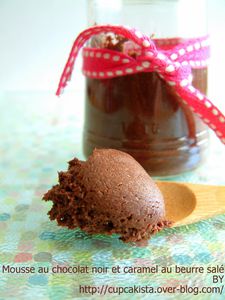 Mousse au chocolat noir et caramel au beurre salé-1