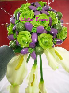 Bouquet arums et paillettes 6