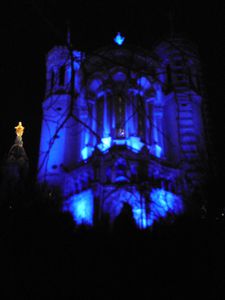 Fourvière depuis la roseraie (Fête des Lumières 2009)