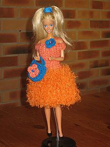tuto tricot robe barbie de bal, orange
