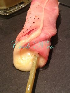 Brochette de jambon au comté