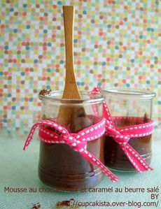 Mousse au chocolat noir et caramel au beurre salé-4
