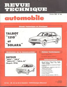 RTA 404 – Talbot 1510, Solara - Evolution Datsun – Oct 1980