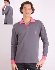 POLO HOMME MANCHES LONGUES VICOMTE A GRIS DRAGEE