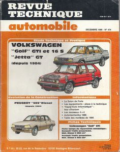 RTA 474 – VW Golf, Jetta – Evolution Peugeot 505 D – Déc 1986