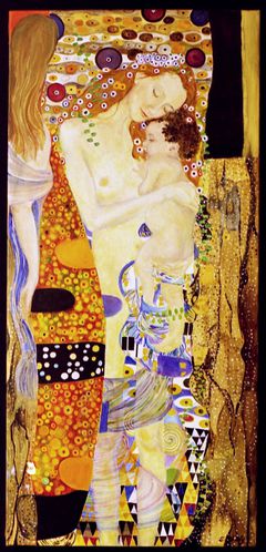 Sylvaine et Naël à la manière de Klimt - 80 x 40 cm