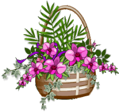 panier fleurs violettes