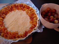 Tarte amandine et mirabelle