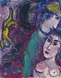 14Chagall 65 Les amoureux sur fond mauve coll privée