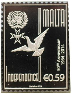 malte 2014 50 ans d'indépendance timbre