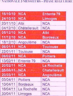 calendrier N3M-2010-2011