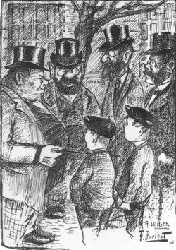 Poulbot canne enfant bourgeois