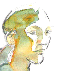 portrait aquarelle crayon 