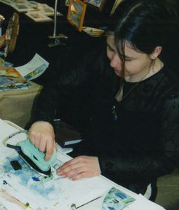 Doriane et son fer à peindre